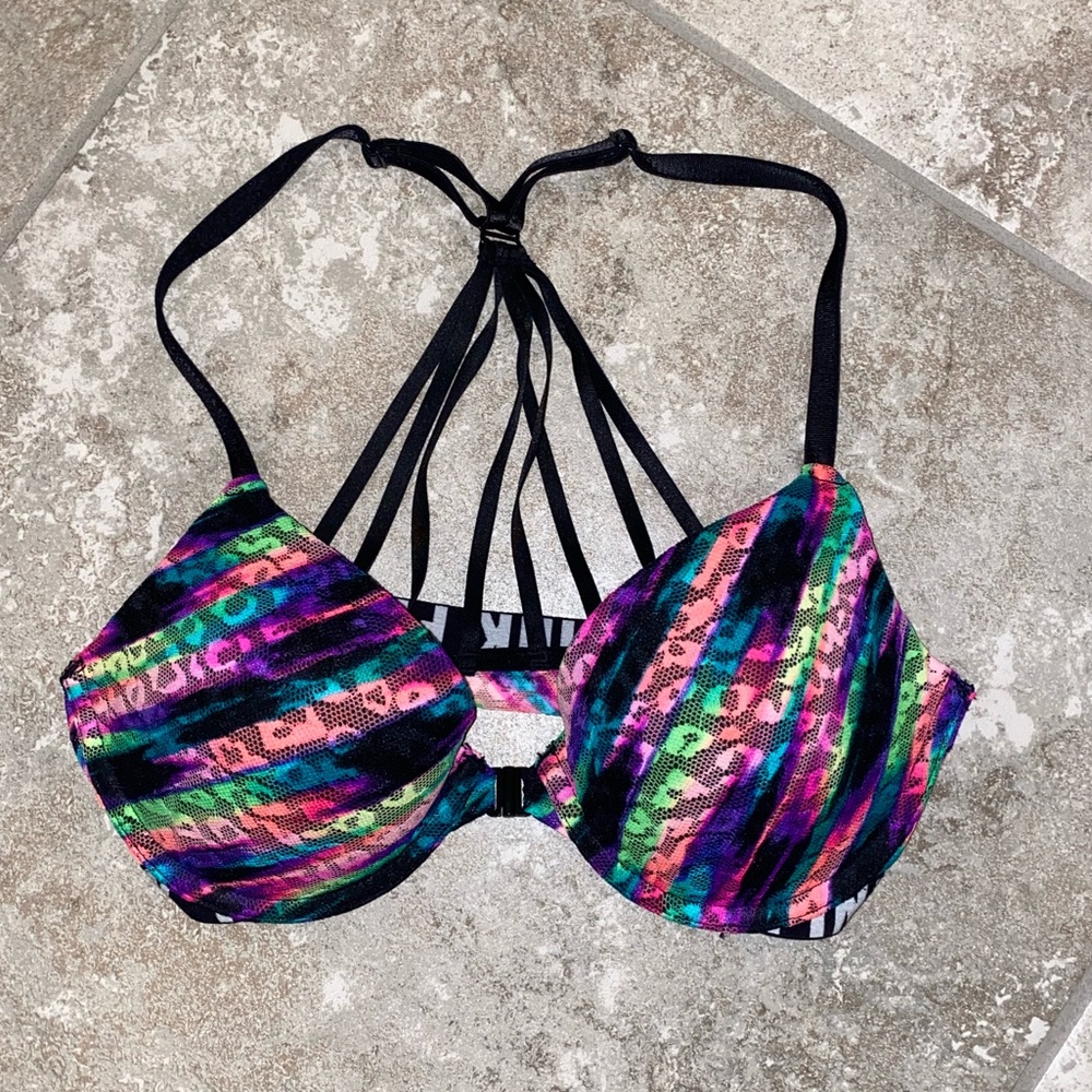 Victoria’s Secret PINk neon animal print bra! 32C